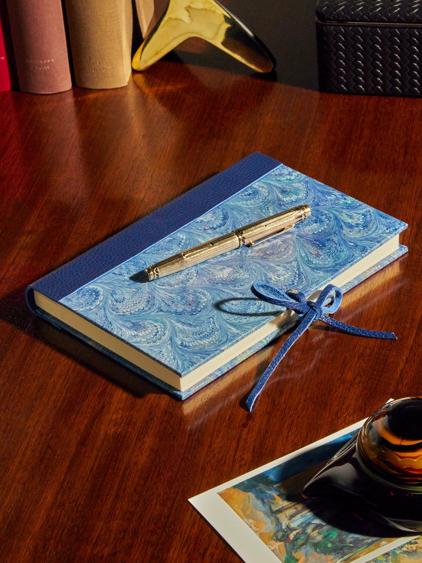 Heritage Series: Hand-Marbled Leather Bound Notebook
